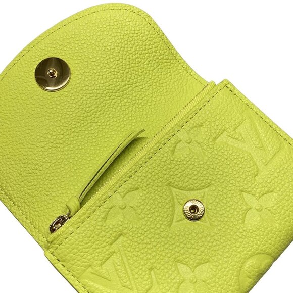 Auth LOUIS VUITTON Rosalie Coin Purse M14506 zesty lime Monogram Empreinte - - Picture 3 of 12